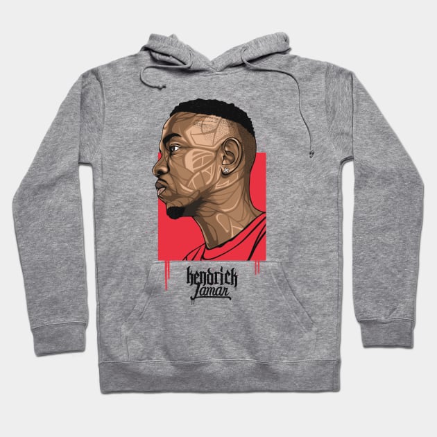 Kendrick Lamar portrait Hoodie by BokkaBoom